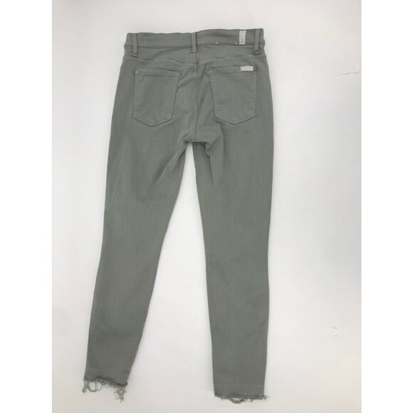 7 For All Mankind Light Green Frayed Hem Skinny Jeans Size 29 - Picture 7 of 7